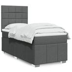 vidaXL Boxspring met matras stof donkergrijs 90x190 cm, Huis en Inrichting, 90 cm, Eenpersoons, Verzenden, Nieuw