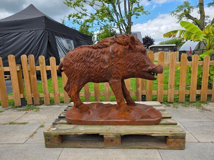 Beeld, XL Vintage Wild Boar 150kg - 83.5 cm - Gietijzer, Antiek en Kunst, Curiosa en Brocante