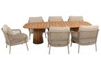 Capri Sardinia barrel low dining tuinset 7 delig, Tuin en Terras, Tuinsets en Loungesets, Ophalen of Verzenden, Nieuw