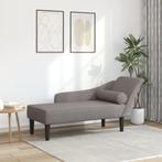 vidaXL Chaise longue met kussens stof taupe, Huis en Inrichting, Verzenden, Nieuw