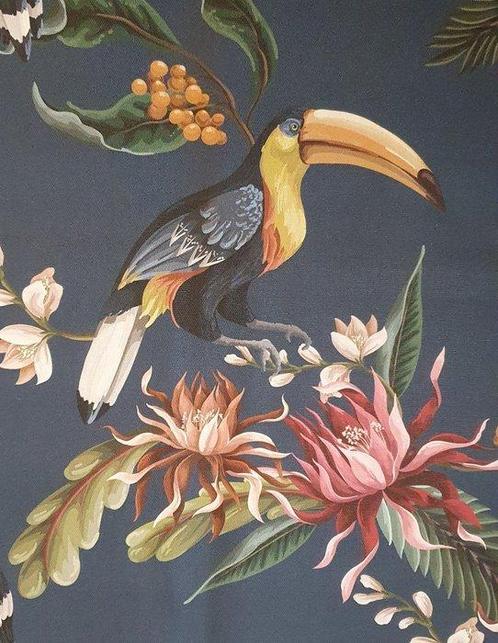 Exclusieve Boheemse stof met nachtvogels - Tucano - Textiel, Antiek en Kunst, Antiek | Kleden en Textiel
