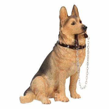 Beeldje Duitse Herdershond met riem 19 cm - Beeldjes beschikbaar voor biedingen