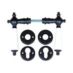 Set deurbeslag voor voordeur - PZ - ijzer, zwart  - tijdloos, Doe-het-zelf en Verbouw, Hang- en Sluitwerk, Ophalen of Verzenden