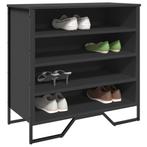 vidaXL Schoenenkast 80x38x78 cm bewerkt hout zwart, Verzenden, Nieuw