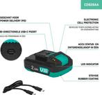 2dekans | VONROC Accu 20V – 2.0Ah - Met b-directionele USB-C, Ophalen of Verzenden, Zo goed als nieuw