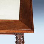 Praktische chique lange noten eetkamertafel of werktafel met, Antiek en Kunst, Antiek | Meubels | Tafels, Ophalen of Verzenden