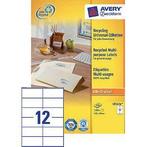 Etiket avery lr3424 105x48mm wit 1200stuks | Doos a 100 vel, Ophalen of Verzenden