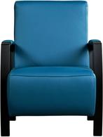 Blauwe leren industriële stalen stoels - Toledo Leer Turquo, Huis en Inrichting, Fauteuils, Nieuw, Ophalen of Verzenden, Modern