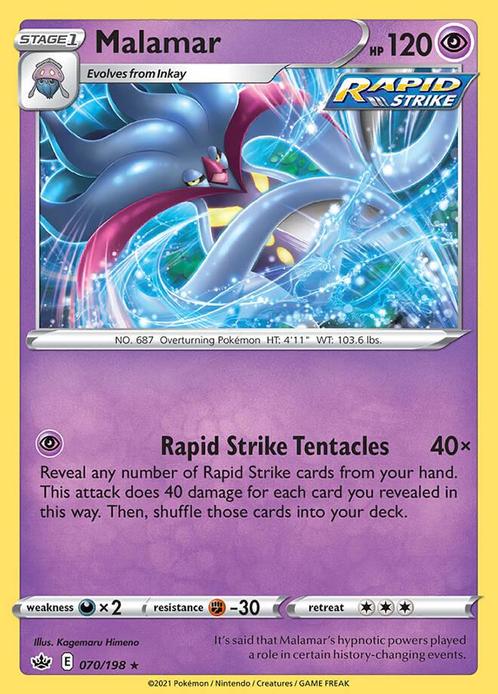 Malamar 070/198 Chilling Reign, Hobby en Vrije tijd, Verzamelkaartspellen | Pokémon, Losse kaart, Nieuw, Foil, Ophalen of Verzenden