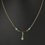 Oud-Romeins Ketting met Romeinse turquoise glazen kralen