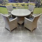 Capri Riccione dining tuinset 110 cm rond 5-delig grijs, Tuin en Terras, Tuinsets en Loungesets, Ophalen of Verzenden, Nieuw, Wicker