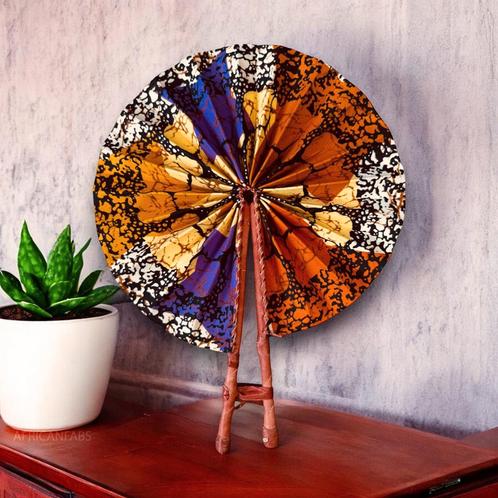 Afrikaanse handwaaier - Ankara print waaier - Abeiku, Huis en Inrichting, Woonaccessoires | Wanddecoraties, Nieuw, Ophalen of Verzenden