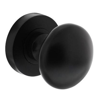 Intersteel knop vast op ronde rozet mat zwart, Doe-het-zelf en Verbouw, Hang- en Sluitwerk, Verzenden