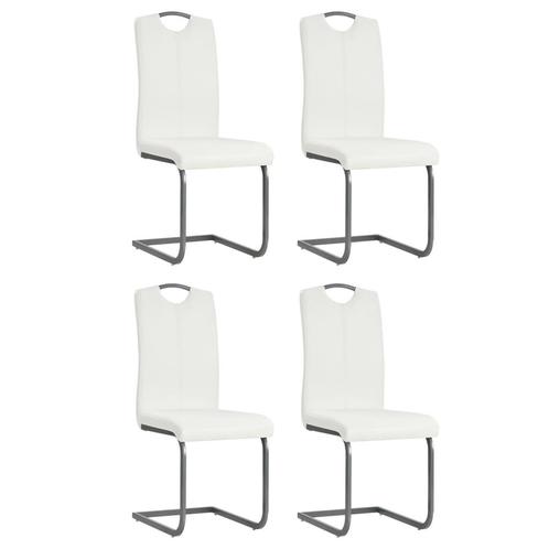 vidaXL Eetkamerstoelen 4 st kunstleer wit, Huis en Inrichting, Stoelen, Wit, Nieuw, Verzenden