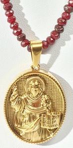 San Pablo Medaille en Robijnen Halsketting - Kracht om door