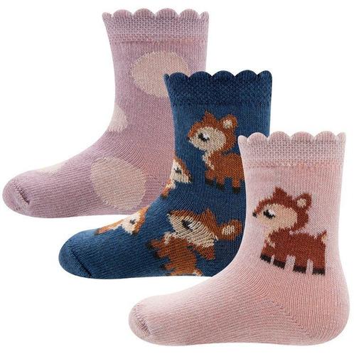 Babysokjes met Hertje - Set van 3-paar voor Meisje - Blauw/O, Kinderen en Baby's, Babykleding | Schoentjes en Sokjes, Meisje, Nieuw
