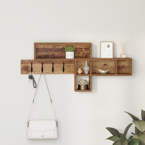 vidaXL Wandgemonteerde kapstok met plank met opslag Oude, Huis en Inrichting, Woonaccessoires | Wandplanken en Boekenplanken, Nieuw