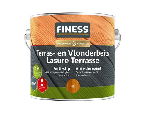 Finess Finess terras en vlonderbeits anti slip 2,5 liter,, Doe-het-zelf en Verbouw, Verf, Beits en Lak, Nieuw, Verzenden