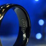 Wolfraam ring. GOUD- en METEORIET-inleg. De energie van het