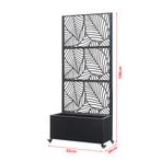 Scheidingswand Surnskoki met plantenbak 190x82x38 cm zwart c, Tuin en Terras, Bloembakken en Plantenbakken, Verzenden, Nieuw