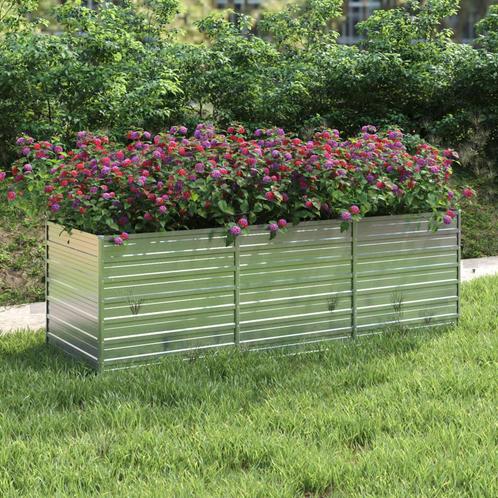 vidaXL Plantenbak verhoogd 240x80x77 cm gegalvaniseerd staal, Tuin en Terras, Bloembakken en Plantenbakken, 100 cm of meer, Nieuw