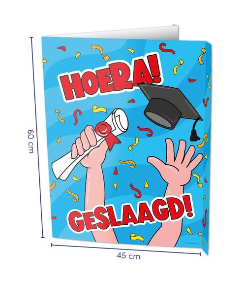 Raambord Hoera Geslaagd (60x45cm), Hobby en Vrije tijd, Feestartikelen, Nieuw, Ophalen of Verzenden