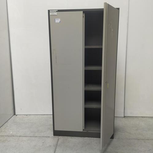 Ahrend donkergrijze metalen draaideurkast - 200x100x40 cm, Huis en Inrichting, Kasten | Overige, Ophalen of Verzenden