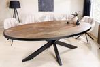 Massieve eettafel MOUNTAIN SOUL 240cm roodachtig groen zwart, Huis en Inrichting, Tafels | Eettafels, Ophalen of Verzenden, Nieuw