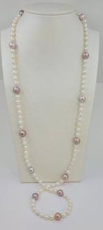 Zonder Minimumprijs - Halsketting 6x11mm Witte en Roze, Sieraden, Tassen en Uiterlijk, Kettingen, Nieuw