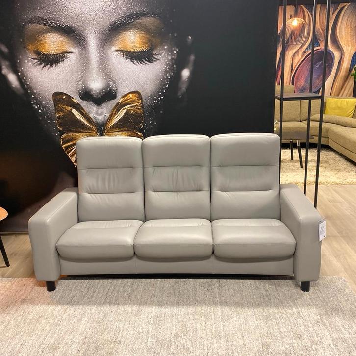 Stressless Wave 3-zitsbank, Huis en Inrichting, Banken | Bankstellen, 150 tot 200 cm, 75 tot 100 cm, Rechte bank, Nieuw, Leer