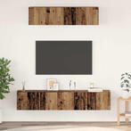 vidaXL TV-kast set Wandgemonteerd 4 pcs Oud hout Medium, Huis en Inrichting, Kasten | Televisiemeubels, Minder dan 50 cm, Verzenden