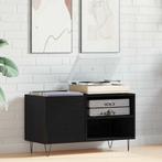 vidaXL Platenkast met plank Zwart eiken 85 x 38 x 48 cm, Huis en Inrichting, Verzenden, Nieuw