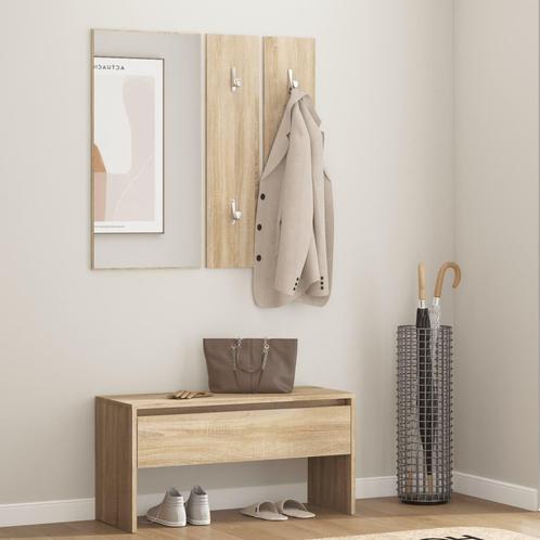 vidaXL Garderobe set bewerkt hout sonoma eiken, Huis en Inrichting, Banken | Voetenbanken en Poefen, Nieuw, Verzenden