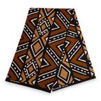 Afrikaanse print stof - Donkerbruin en zwart Bogolan - 100%, Hobby en Vrije tijd, Stoffen en Lappen, Ophalen of Verzenden, Nieuw