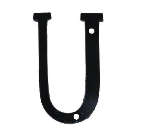 Letter U Klein IJzer Zwart 75 mm, Huis en Inrichting, Woonaccessoires | Overige, Nieuw, Ophalen of Verzenden