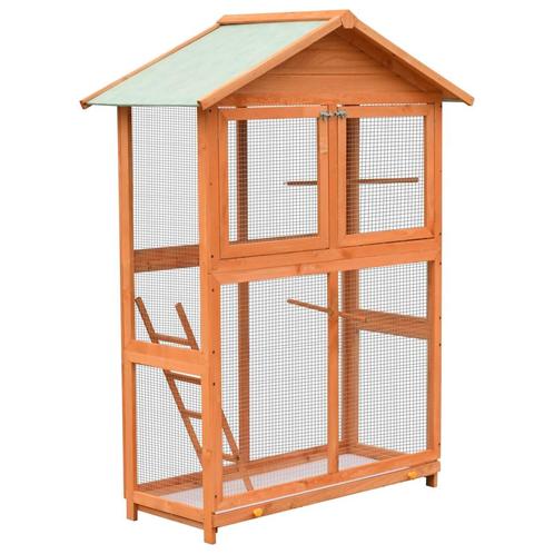 Vogelkooi Volière Vogelkooi125,5x59,5x164 cm massief grenen-, Dieren en Toebehoren, Vogels | Hokken en Kooien, Nieuw, Verzenden