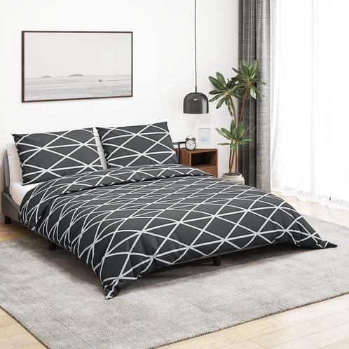 vidaXL Dekbedovertrekset 155x220 cm katoen grijs, Huis en Inrichting, Slaapkamer | Beddengoed, Grijs, Nieuw, Verzenden