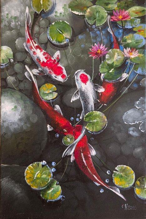 Alexander Nakonechnyi (XX-XXI) - Carpa Koi, Antiek en Kunst, Kunst | Schilderijen | Klassiek