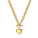 18K gold plated Stainless steel Heart necklace, Intensity, Verzenden