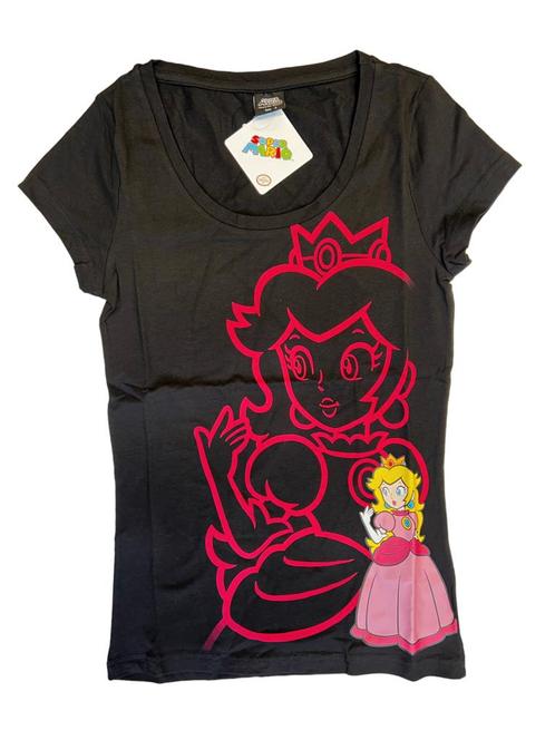 Bioworld Super Mario: Peach - Zwart T-Shirt - XS (Nieuw), Kleding | Heren, T-shirts, Nieuw, Verzenden