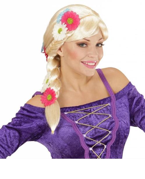 Rapunzel pruik met bloemen, Kleding | Dames, Carnavalskleding en Feestkleding, Nieuw, Ophalen of Verzenden