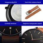 Tyme Oslo Heren Horloge 39.5mm - Zwart/Bruin - Horloges voor, Ophalen of Verzenden, Nieuw