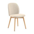 *WOONWINKEL* Eetkamerstoel Met Houten Poten Creme Boucle, Verzenden, Nieuw, Wit