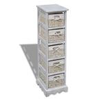 Opbergkast Wit Hout - 5 Manden | Meubel Outlet -74%, Ophalen of Verzenden, Nieuw