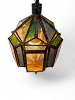 Hexagonal Stained glass lamp - Plafondlamp - Glas, Metaal