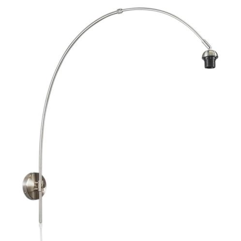 Moderne wandlamp staal zonder kap - Boog, Huis en Inrichting, Lampen | Wandlampen, Nieuw, Overige materialen