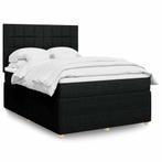 vidaXL Boxspring met matras stof zwart 160x200 cm, Verzenden, Zwart, 200 cm, Stof