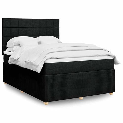 vidaXL Boxspring met matras stof zwart 160x200 cm, Huis en Inrichting, Slaapkamer | Bedden, 160 cm, 200 cm, Zwart, Tweepersoons