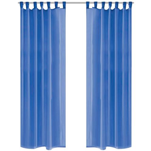 vidaXL Gordijnen voile 140x175 cm koningsblauw, Huis en Inrichting, Stoffering | Gordijnen en Lamellen, Blauw, Nieuw, Verzenden