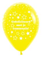 Ballonnen Communie Stars Yellow 30cm 25st, Verzenden, Nieuw